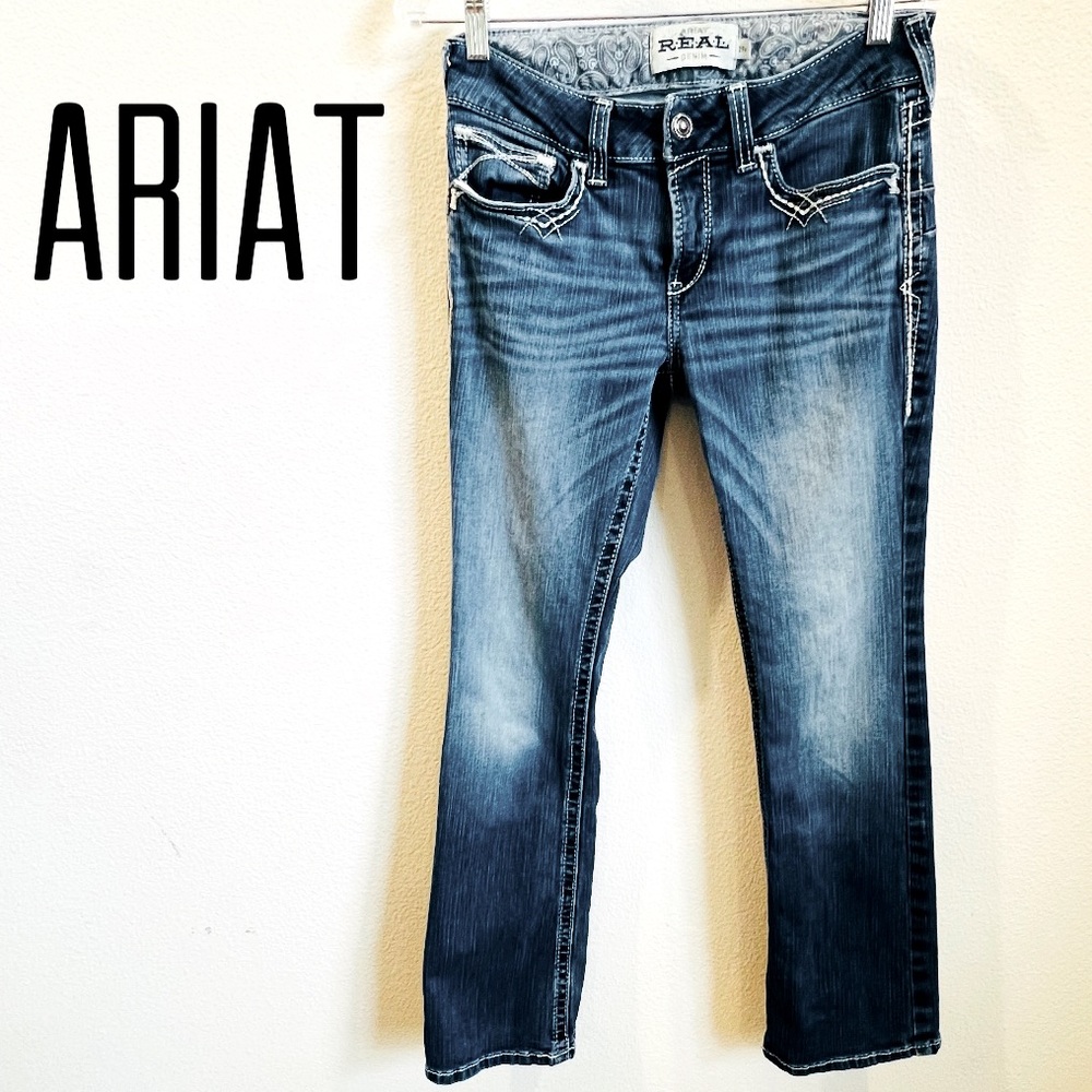 Ariat REAL Dk blue Women's mid rise bootcut Blue Jean
Style Marine Sz 29R